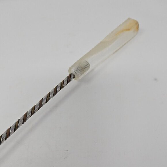 Vintage Hand Hammered Pewter Copper Lucite Slotted Kitchen Cooking Spoon Artisan - Picture 3 of 6